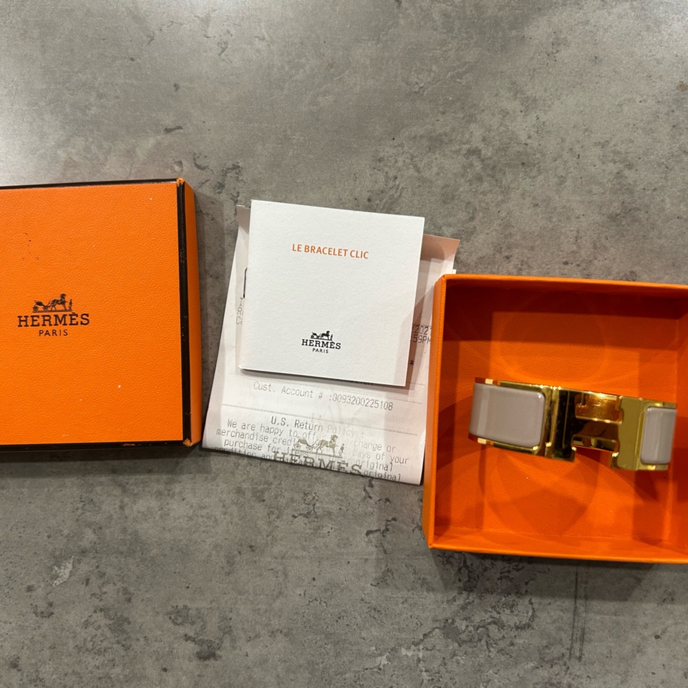 Hermès Gold and Purple (Marron Glace) Bracelet